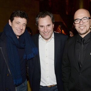 Exclusif - Patrick Bruel, Benjamin Patou et Pascal Obispo - Inauguration du restaurant et cabaret péruvien "Manko" de la star mondiale de la cuisine sud-américiane Gastón Acurio au 15 avenue Montaigne à Paris le 5 février 2016. ©Rachid Bellak/Bestimage