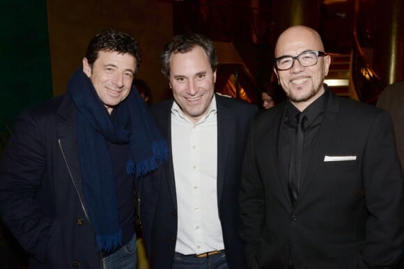 Exclusif - Patrick Bruel, Benjamin Patou et Pascal Obispo - Inauguration du restaurant et cabaret péruvien "Manko" de la star mondiale de la cuisine sud-américiane Gastón Acurio au 15 avenue Montaigne à Paris le 5 février 2016. ©Rachid Bellak/Bestimage