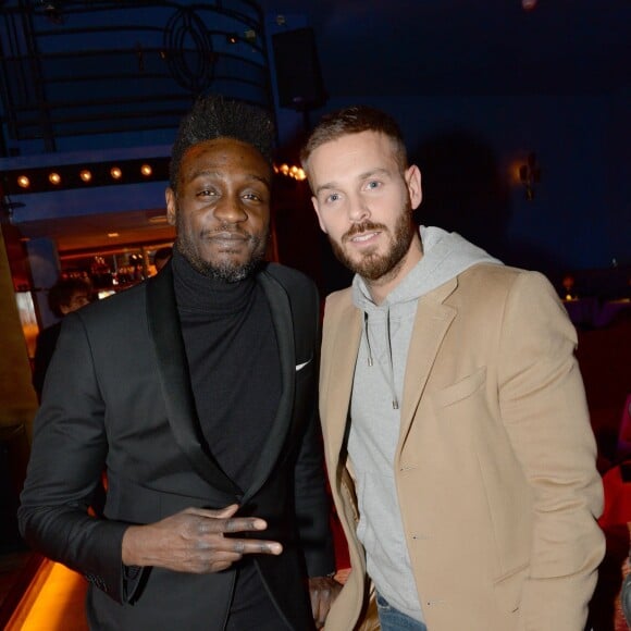 Exclusif - Corneille et M. Pokora - Inauguration du restaurant et cabaret péruvien "Manko" de la star mondiale de la cuisine sud-américiane Gastón Acurio au 15 avenue Montaigne à Paris le 5 février 2016. ©Rachid Bellak/Bestimage