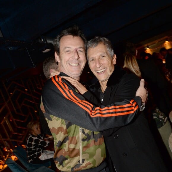 Exclusif - Jean-Luc Reichmann et Nagui - Inauguration du restaurant et cabaret péruvien "Manko" de la star mondiale de la cuisine sud-américiane Gastón Acurio au 15 avenue Montaigne à Paris le 5 février 2016. ©Rachid Bellak/Bestimage