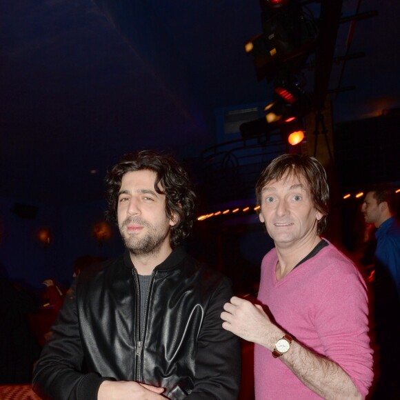 Exclusif - Max Boulbil et Pierre Palmade - Inauguration du restaurant et cabaret péruvien "Manko" de la star mondiale de la cuisine sud-américiane Gastón Acurio au 15 avenue Montaigne à Paris le 5 février 2016. ©Rachid Bellak/Bestimage