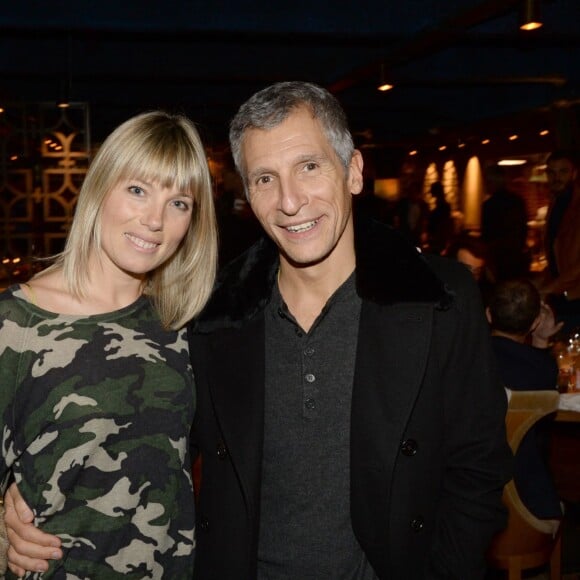 Exclusif - Nagui et sa femme Mélanie Page - Inauguration du restaurant et cabaret péruvien "Manko" de la star mondiale de la cuisine sud-américiane Gastón Acurio au 15 avenue Montaigne à Paris le 5 février 2016. ©Rachid Bellak/Bestimage