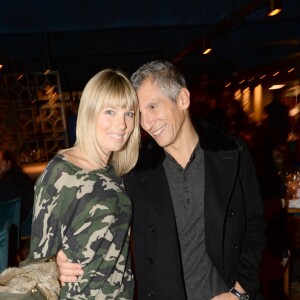 Exclusif - Nagui et sa femme Mélanie Page - Inauguration du restaurant et cabaret péruvien "Manko" de la star mondiale de la cuisine sud-américiane Gastón Acurio au 15 avenue Montaigne à Paris le 5 février 2016. ©Rachid Bellak/Bestimage