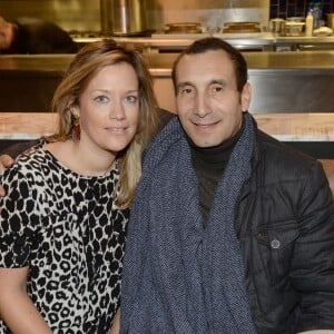 Exclusif - Zinedine Soualem et sa compagne Caroline Faindt - Inauguration du restaurant et cabaret péruvien "Manko" de la star mondiale de la cuisine sud-américiane Gastón Acurio au 15 avenue Montaigne à Paris le 5 février 2016. ©Rachid Bellak/Bestimage