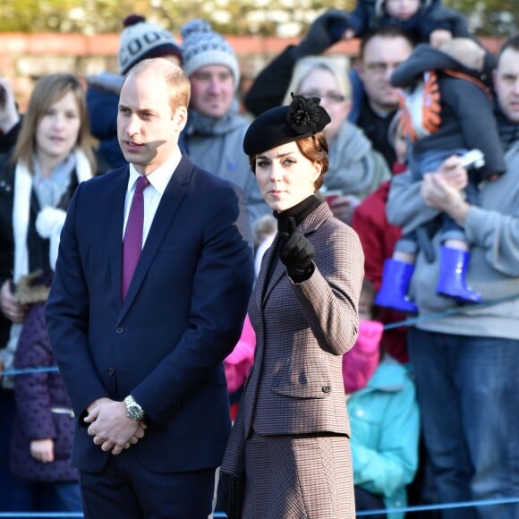 Le prince William et Kate Middleton, duc et duchesse de Cambridge, à Sandringham le 10 janvier 2016 lors des commémorations du centenaire du retrait de la péninsule de Gallipoli.