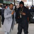 Omari Hardwick (Power) et 50 Cent arrivent au Madison Square Garden pour la présentation de la collection Season 3 de Kanye West. New York, le 11 février 2016.