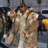 Wale arrive au Madison Square Garden pour la présentation de la collection Season 3 de Kanye West. New York, le 11 février 2016.