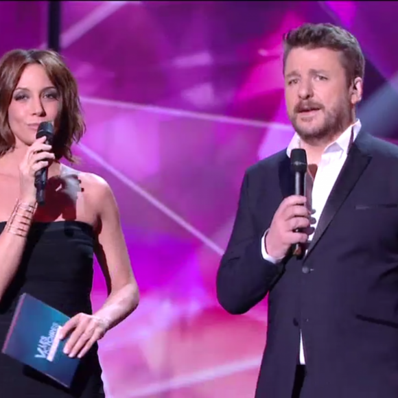 Virginie Guilhaume et Bruno Guillon - Victoires de la musique au Zénith de Paris, le 12 février 2016.