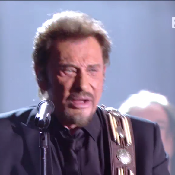 Johnny Hallyday - Victoires de la musique au Zénith de Paris, le 12 février 2016.