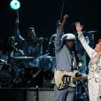 Nile Rodgers et Lady Gaga pendant l'hommage à David Bowie lors des Grammy Awards, Staples Center, Los Angeles, le 15 février 2016.