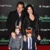 Michael Ohoven avec sa femme Joyce Giraud et leurs enfants Valentino et Leonardo à l'avant-première du film 'Zootopia' des studios Disney au El Capitan Theatre de Los Angeles, le 17 février 2016.