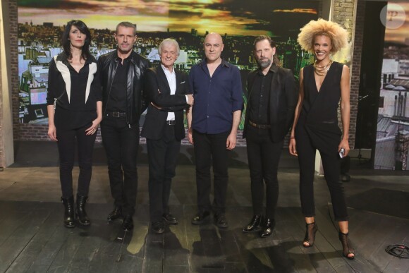 Exclusif - La Grande Sophie, Lambert Wilson, Dave, Dominique A, Arman Méliès, Amanda Scott, lors de l'enregistrement de l'émission Du côté de chez Dave à Paris, diffusée le 21 février 2016 sur France 3 (tournage réalisé le 15 février 2016).