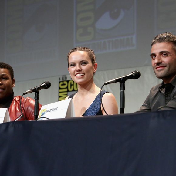 Oscar Isaac, Daisy Ridley et John Boyega au Comic-Con 2015.