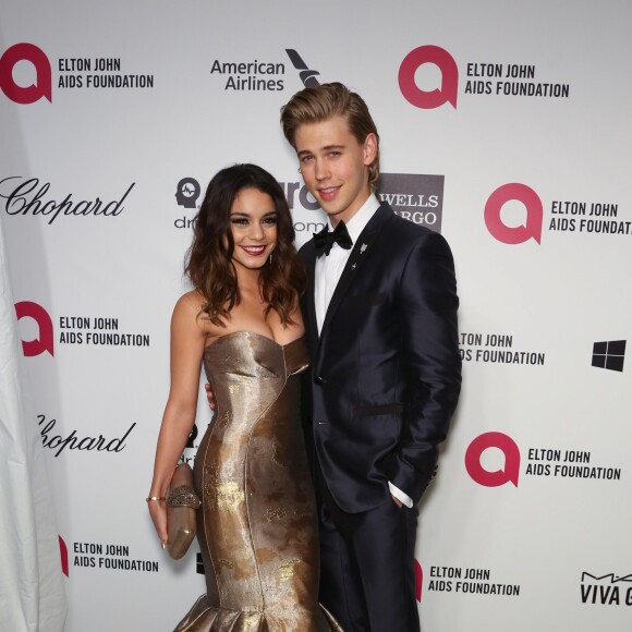 Vanessa Hudgens et son petit-ami Austin Butler à la "Elton John AIDS Foundation Viewing Party" à l'occasion de la 86e cérémonie des Oscars à Los Angeles, le 2 mars 2014.