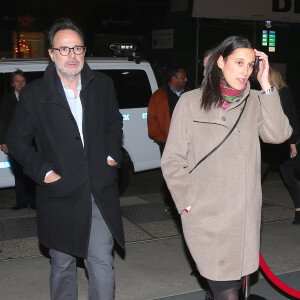 Exclusif - Marc Levy et sa femme Pauline Lévêque enceinte arrivent au Festival du film "In French with English subtitles" à New York, le vendredi 20 Novembre 2015.