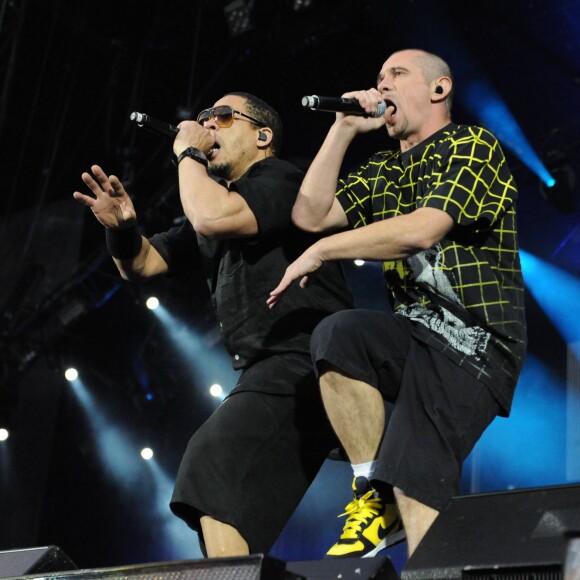 JoeyStarr et Kool Shen - NTM au Parc des Princes à Paris, le 19 juin 2010.