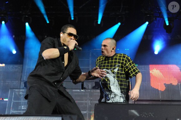 JoeyStarr et Kool Shen - NTM au Parc des Princes à Paris, le 19 juin 2010.