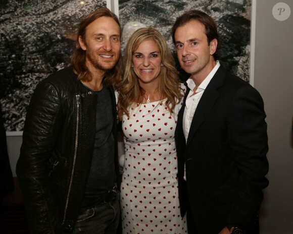 Exclusive - David Guetta, Arantxa Sanchez Vicario et son mari Josep Santacana à Miami, le 31 janvier 2014.