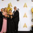 Steve Golin, Blye Pagon Faust, Nicole Rocklin et Michael Sugar (Oscar du meilleur film pour "Spotlight") - Press Room de la 88ème cérémonie des Oscars à Hollywood, le 28 février 2016.28/02/2016 - Los Angeles