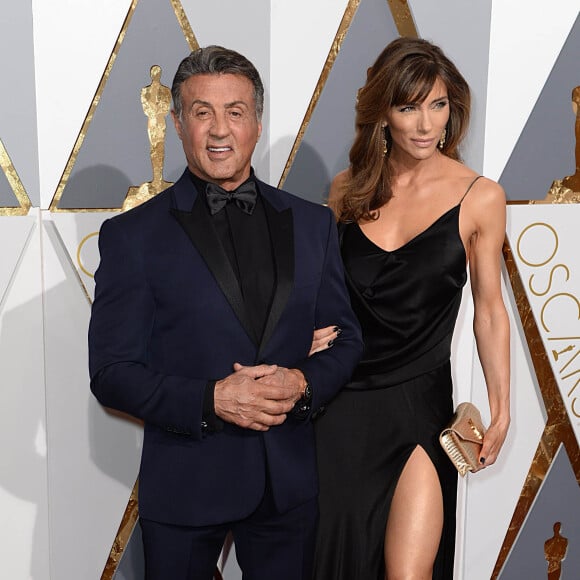 Sylvester Stallone et sa femme Jennifer Flavin - 88e cérémonie des Oscars au Dolby Theatre à Hollywood. Le 28 février 2016