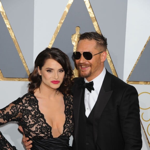 Tom Hardy et sa femme Charlotte Riley - 88e cérémonie des Oscars au Dolby Theatre à Hollywood. Le 28 février 2016