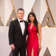 Matt Damon et sa femme Luciana Barroso - 88e cérémonie des Oscars au Dolby Theatre à Hollywood. Le 28 février 2016