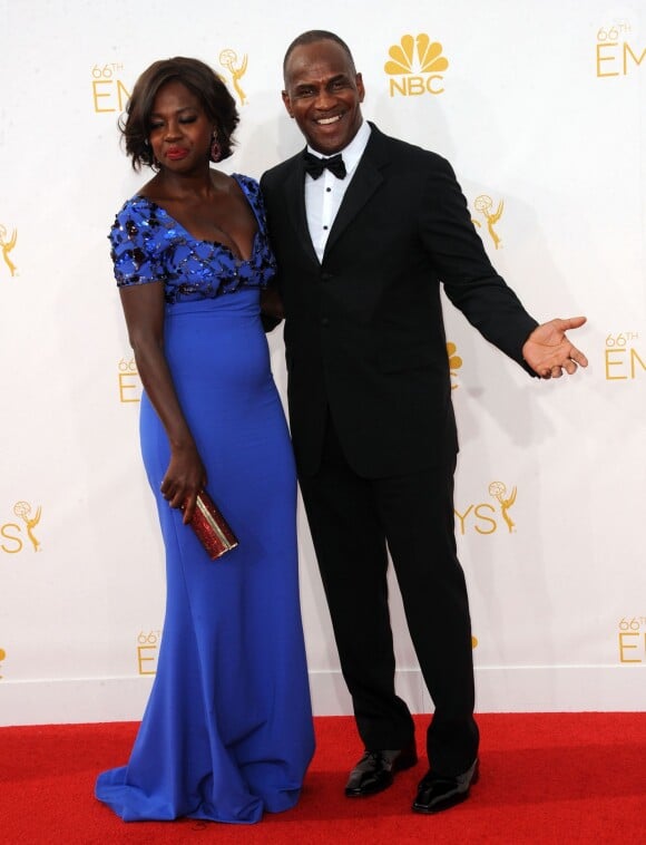 Viola Davis et son mari Julius Tennon - 66e cérémonie annuelle des Emmy Awards au Nokia Theatre à Los Angeles, le 25 août 2014.