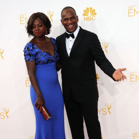 Viola Davis et son mari Julius Tennon - 66e cérémonie annuelle des Emmy Awards au Nokia Theatre à Los Angeles, le 25 août 2014.