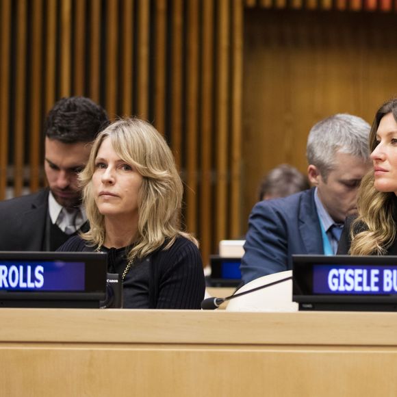 Gisele Bündchen ambassadrice de bonne volonté pour la journée du Fonds mondial pour la nature 2016 à l'ONU à New York le 2 mars 2016