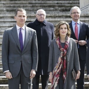 La reine Letizia et le roi Felipe VI d'Espagne inauguraient le 4 mars 2016 l'exposition "Miguel de Cervantes : de la vie au mythe" à la Bibliothèque nationale d'Espagne à Madrid.