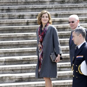 La reine Letizia et le roi Felipe VI d'Espagne inauguraient le 4 mars 2016 l'exposition "Miguel de Cervantes : de la vie au mythe" à la Bibliothèque nationale d'Espagne à Madrid.