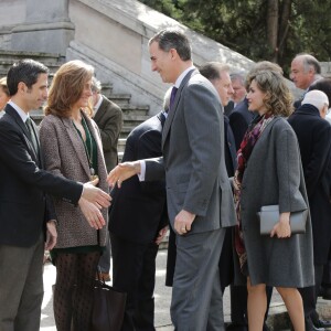 La reine Letizia et le roi Felipe VI d'Espagne inauguraient le 4 mars 2016 l'exposition "Miguel de Cervantes : de la vie au mythe" à la Bibliothèque nationale d'Espagne à Madrid.