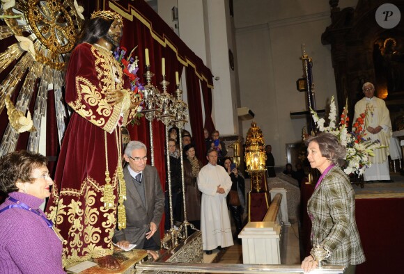 La reine Sofia d'Espagne à la célébration du Christ de Medinaceli, à Madrid le 4 mars 2016