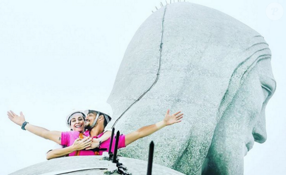 Flavia Pennetta et Fabio Fognini, qui vont se marier le 11 juin 2016 à Ostuni dans la province de Brindisi, lors de vacances à Rio de Janeiro en février 2016, photo Instagram.
