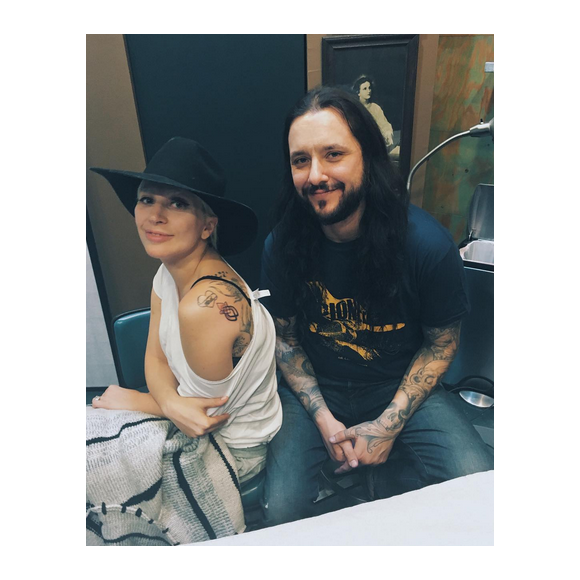 David Allen a tatoué la chanteuse Lady Gaga en hommage aux victimes de viols et autres violencess sexuelles. Photo publiée sur Instagram, le 4 mars 2016.