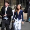 Cressida Bonas (alors petite amie du prince Harry) au mariage de Thomas van Straubenzee et Lady Melissa Percy à Northumbria en Angleterre, le 21 juin 2013