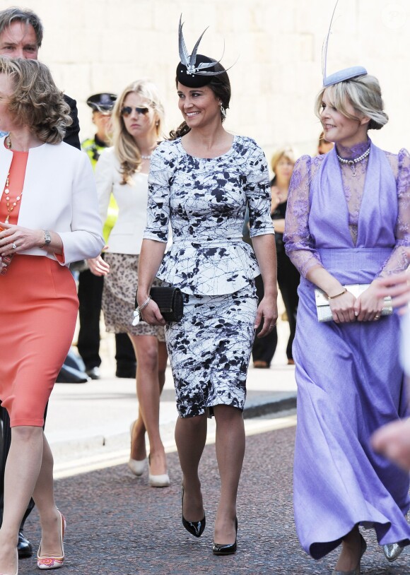 Pippa Middleton au mariage de Thomas van Straubenzee et Lady Melissa Percy à Northumbria en Angleterre, le 22 juin 2013