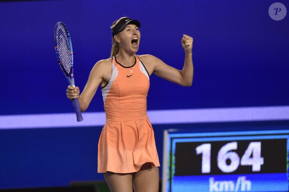 Maria Sharapova durant l'Open d'Australie au Melbourne Park le 22 janvier 2016.