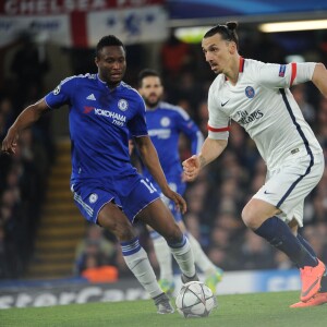 Zlatan Ibrahimovic - Match des 1/8 de finale de la Ligue Champions entre Chelsea et le PSG à Londres le 9 mars 2016. Le PSG à battu Chelsea sur le score de 2-1. © Pierre Perusseau/Bestimage