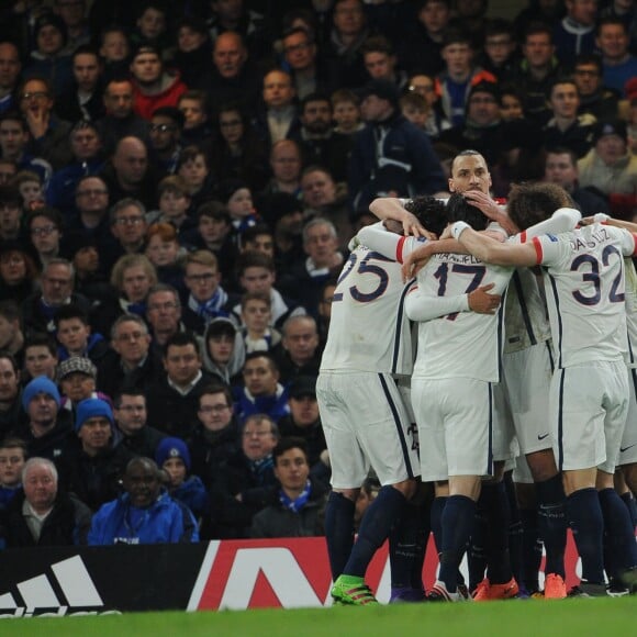 Zlatan Ibrahimovic - Match des 1/8 de finale de la Ligue Champions entre Chelsea et le PSG à Londres le 9 mars 2016. Le PSG à battu Chelsea sur le score de 2-1 © Pierre Perusseau/Bestimage
