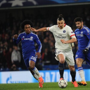 Zlatan Ibrahimovic - Match des 1/8 de finale de la Ligue Champions entre Chelsea et le PSG à Londres le 9 mars 2016. Le PSG à battu Chelsea sur le score de 2-1. © Pierre Perusseau/Bestimage