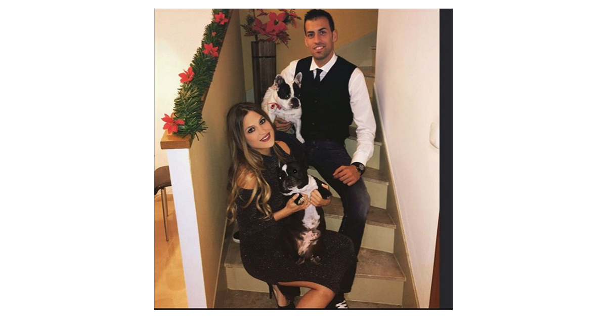 Sergio Busquets et Elena Galera (photo de son compte Instagram, lors du