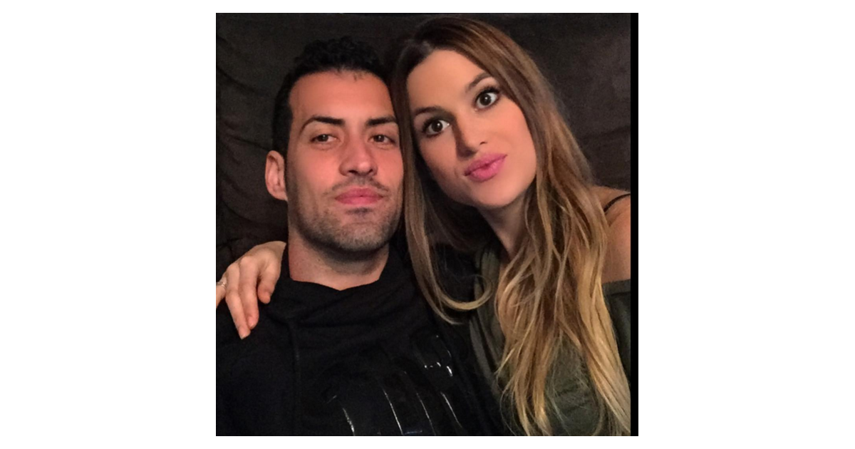 Sergio Busquets et Elena Galera (photo de son compte Instagram, Saint Valentin 2016) sont