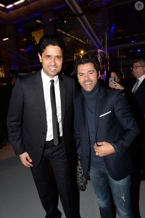 Exclusif - Nasser Al-Khelaïfi, Jamel Debbouze -  Le 3ème dîner de gala annuel de la Fondation Paris Saint-Germain (PSG) organisé place Vendôme à Paris, le 15 mars 2016. © Rachid Bellak/Bestimage