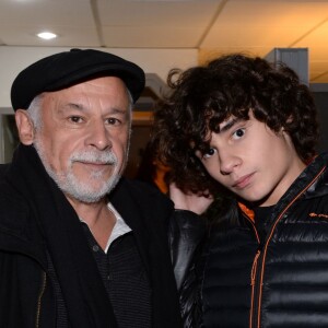 Exclusif - Francis Perrin et son fils Louis, atteint d'autisme, à Paris, le 7 et 8 février 2016. © Rachid Bellak