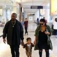 Kanye West et sa femme Kim Kardashian emmènent leur fille North à une fête d'anniversaire chez Build-a-Bear à Culver City, le 13 mars 2016.