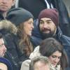Nikola Karabatic et sa compagne Géraldine Pillet, enceinte de leur premier enfant, au Stade de France le 19 mars 2016 lors du match France - Angleterre en clôture du Tournoi des VI Nations. © Cyril Moreau / Bestimage