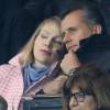 Margarita Louis-Dreyfus et son compagnon Philipp Hildebrand lors de PSG-OM au parc des Princes à Paris le 9 novembre 2014. Le couple a accueilli en mars 2016 des jumelles.
