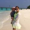 Photo postée sur Facebook par la princesse Madeleine de Suède, qui porte sa fille Leonore, à l'occasion de leurs vacances en famille aux Maldives en janvier 2016.