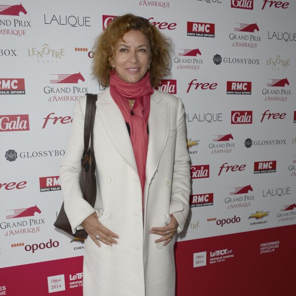 Corinne Touzet lors du 93eme Grand Prix d'Amerique a l'Hippodrome de Vincennes, le 26 janvier 2014.